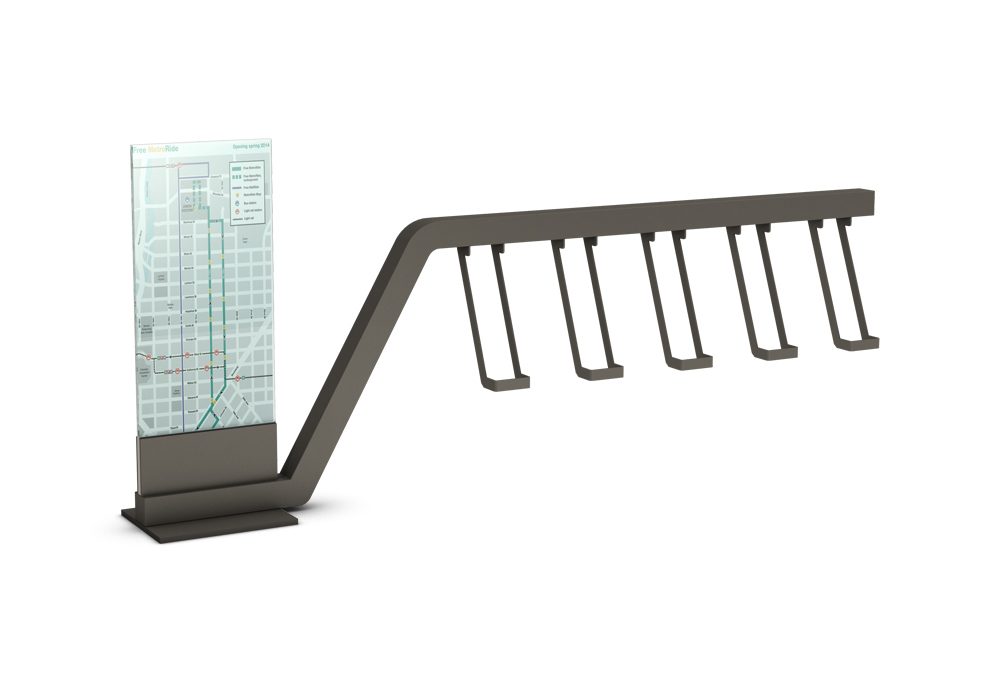 RIO BIKE RACK WITH NOTICEBOARD